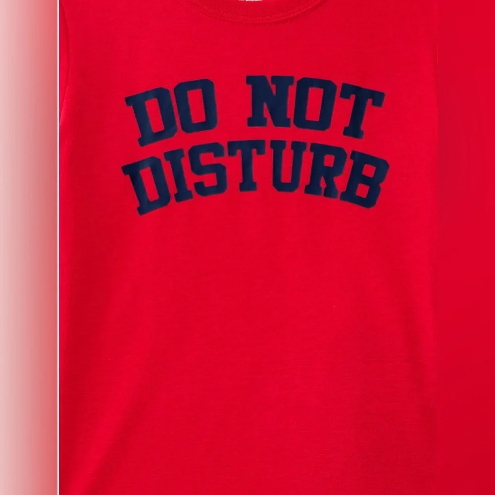NWT Wonder Nation Boys XXL 18 Do Not Disturb Pajama Set Red Blue Sleepwear